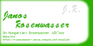 janos rosenwasser business card